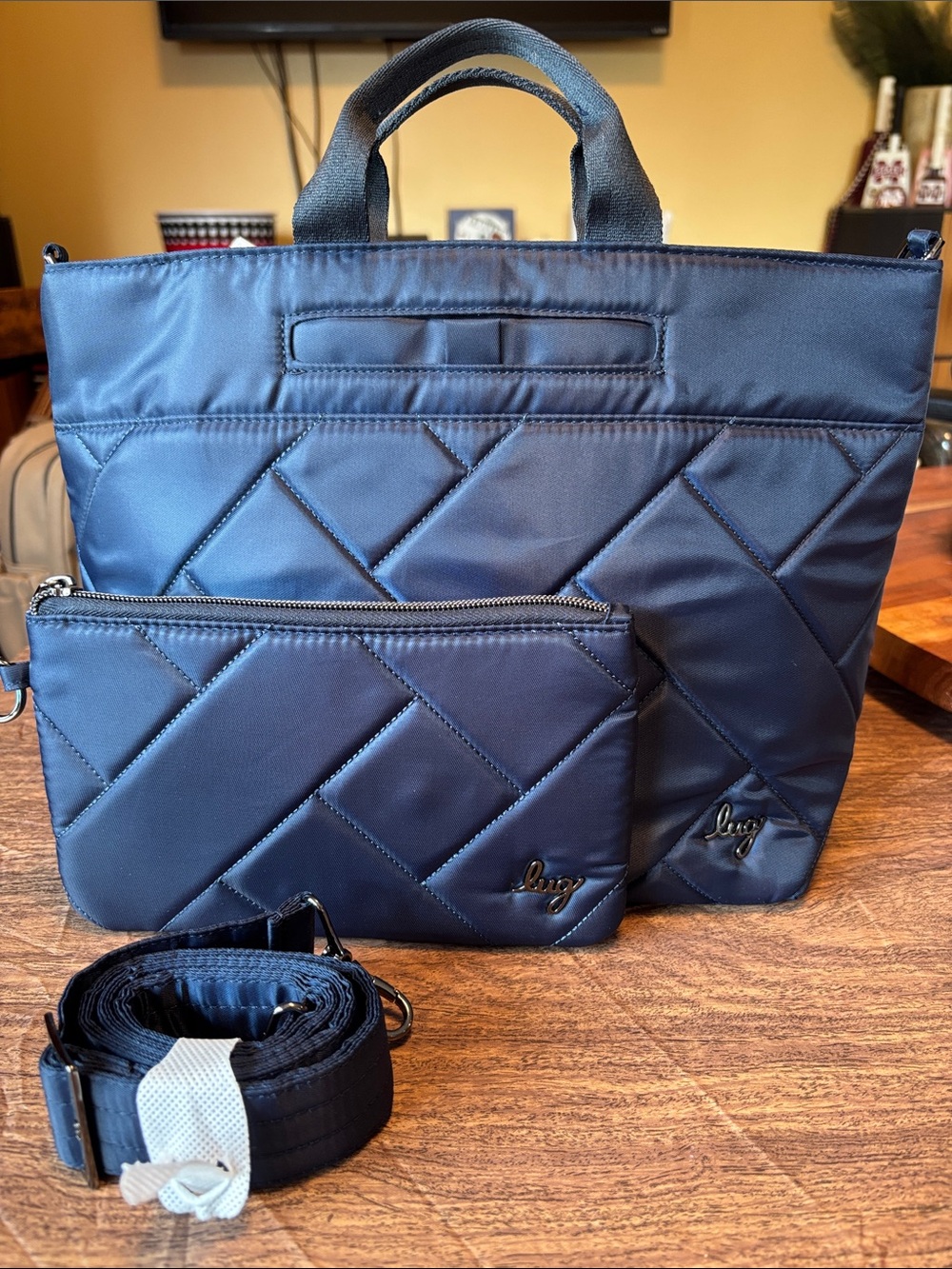 New, Never Used, Lug Tenor Crossbody Indigo Set, Tag Removed Included